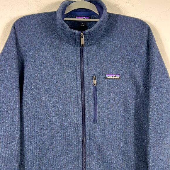 🔥🔥 PATAGONIA Navy Blue Full-Zip Designer Fleece Jacket Men Sz Large - EXCELLENT - Picture 2 of 8
